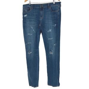 Cookie Johnson Slim Boyfriend Jeans Relaxed Fit Wms 34 Straight Leg Distressed